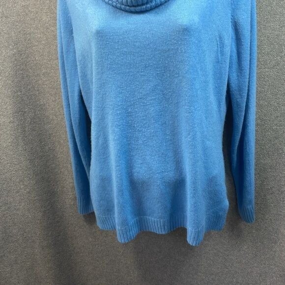 Vintage-Inspired Blue‎ Knit Cowl Neck Pullover Sweater - Picture 3 of 10